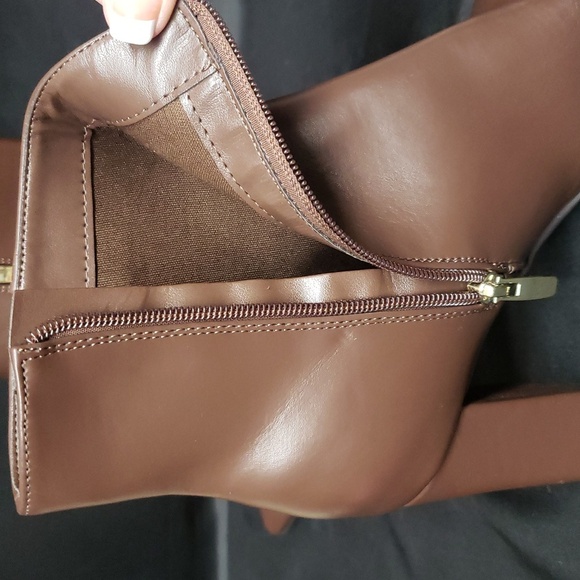 Nine West Brown Side-zip Ankle Boots with Pointed Toe and Block Heel, 6.5 - Picture 8 of 9